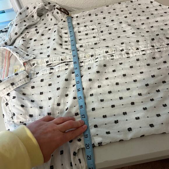 Maeve X Anthropologie White Embroidered Button Front Lightweight Shirt Size 10 - Picture 12 of 15